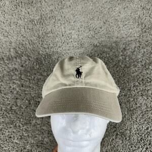 VTG Polo Ralph Lauren Hat Cap Strap Back Mens OS Leather Strap Embroidered Pony